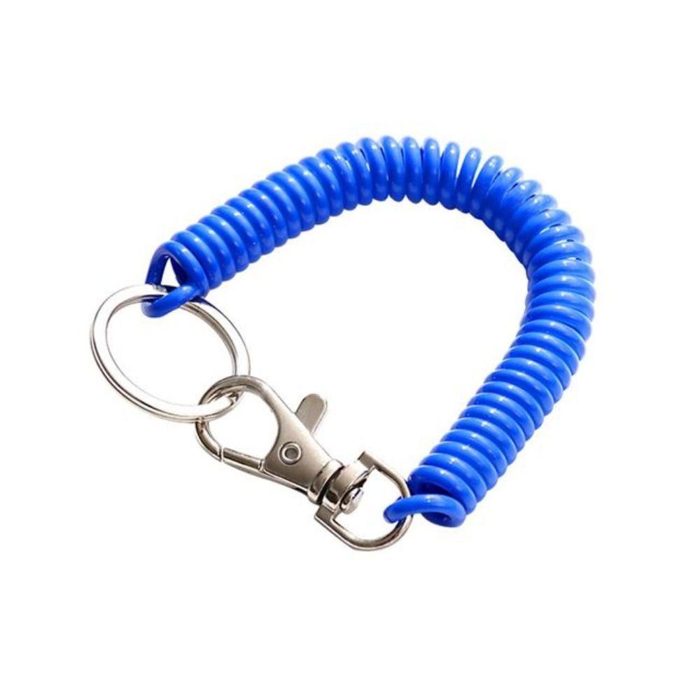 Keychain Lanyard Spiral Spring Coil Keyring Key Hooks Stretch Spring Coil Anti-lost Lobster Clasp