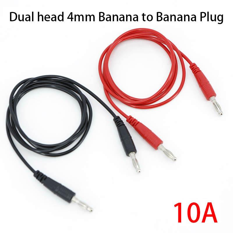 0.5m 1M 5/10/15A Dual 4mm Banana Alligator crocodile to Banana Alligator Clip plug test crocodile Red Black Cable lead