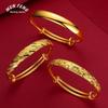 Gold-Plated Brass Starry Sky Push-Pull Wide Snake Belly Bracelet