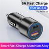 USB C Car Charger For Iphone 13 Quick Charge QC4.0 QC3.0 Fast Charging Charger For Xiaomi Auto Type C PD 3.0 Mobile Phone Charge