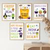 Halloween Signs Party Quote Abstract Devil Ghost Art Poster Print Kid Room Home Decor Snack Candy Little Monster Canvas Painting