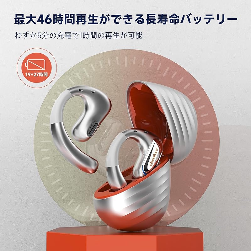 OpenRock Pro open ear wireless earphones bluetooth earphones don't cover your ears Bass enhancement non-bone conduction 16.2mm driver air conduction