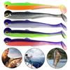 20 Pcs Fishing Lure 3D Artificial Fish with T Tail Flexible Fish Bait for Texas Jigs Wacky Hooks Outdoor Fishing