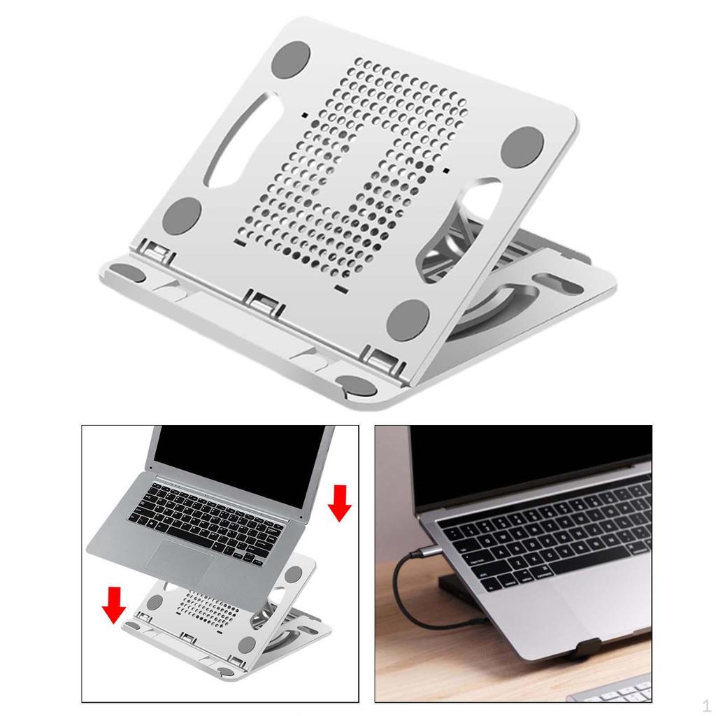 Laptop Riser Stand, Folded Shelf Ventilated Cooling Notebook Computer Holder Adjustable 8