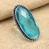 Blue Topaz Gemstone Handmade Solid 925 Sterling Silver Ring Jewelry
