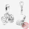 Original Brand Rose Heart Padlock Pendant Charm Fit Fashion Bracelet 925 Sterling Silver Charms Diy Fashion Woman Jewelry Gift