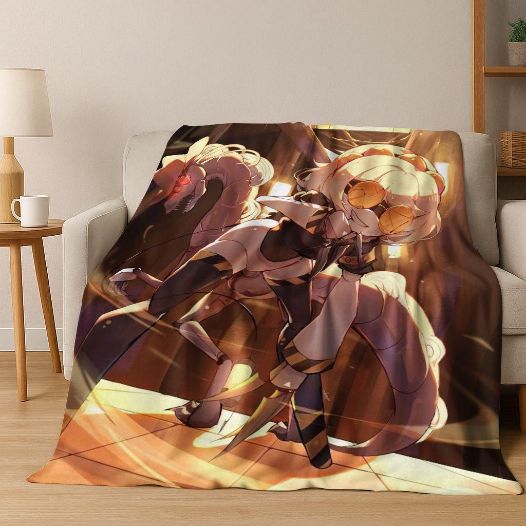 Cartoon Murder Drones Uzi Robot Art Flannel Blanket,Cozy Soft Throw Blanket for Home Bedroom Bed Sofa Picnic Cover Gift Kids