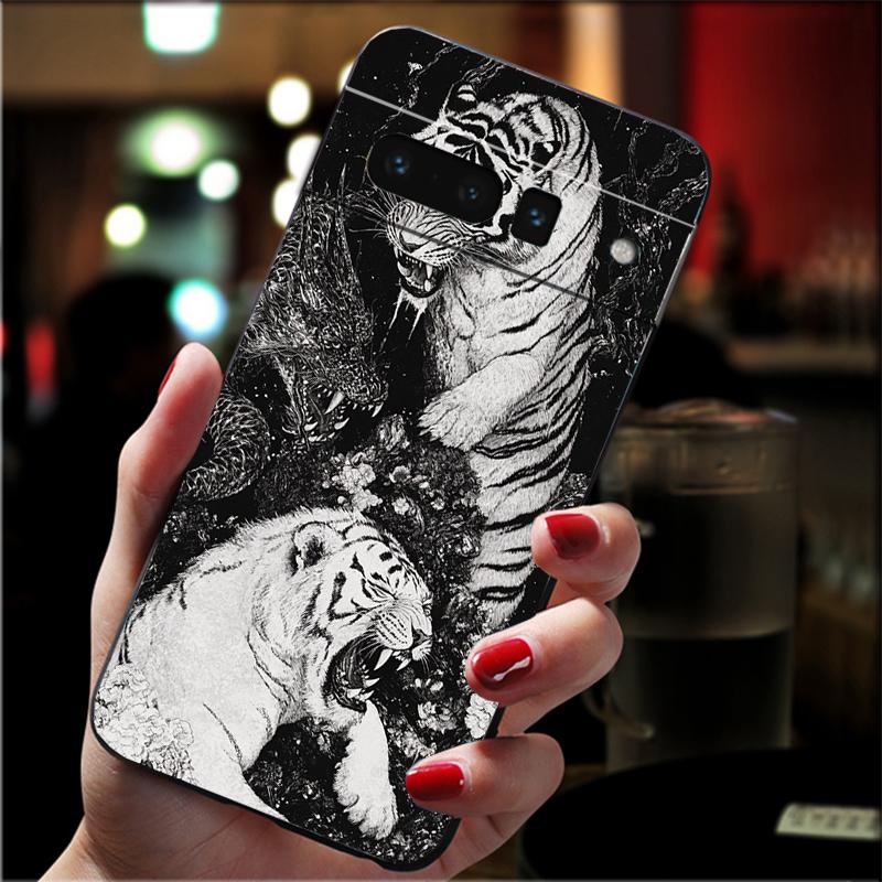 Japanese tiger art tattoo Carcasa Funda Phone Case For Google Pixel 10 9 Pro XL 9A 8 7 6 Pro Pixel 8A 7A 6A Pixel 8 7 6 5 Case