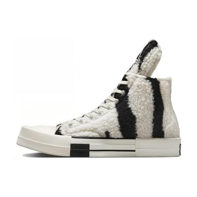 Turbodrk Chuck Taylor All Star 70 Hi Rick Owens Drkshdw Шерпа Зебра Принт Белый Черный Унисекс