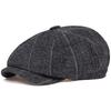High Quality Classic Hat Unisex Vintage Tweed Flat Beret Street Hat Herringbone Newsboy Cap Casual Outdoor Striped Octagonal Hat