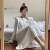 "Women's Long-Sleeve Over-the-Knee Princess Nightdress with Doll Collar - Spring/Autumn Korean Style"