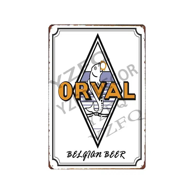30x20 см Жестяная вывеска с пивом Hoegaarden Orval Chouffe - Винтажная металлическая табличка, Идеально подходит для Декора Стены Бара/Паба/Кухни/Дома/Кофейни, Постер
