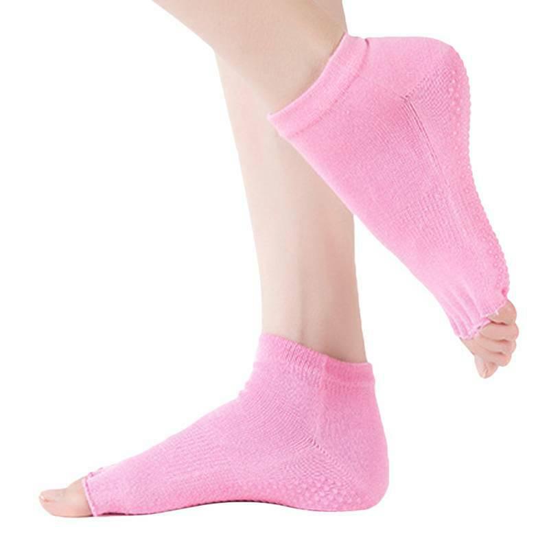 Носки для йоги, мягкие носки для пилатеса, барре, танцев, балета, нескользящие носки без пальцев с половиной носка