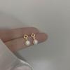 High-End Geometric Retro French Square Pearl Dangle Earrings for Women