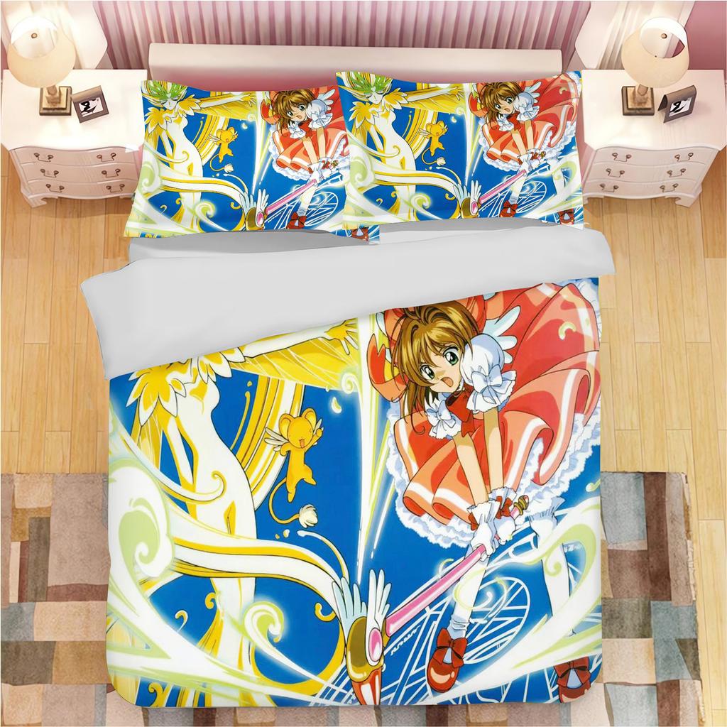 Аниме Наволочки с принтом Cardcaptor Sakura для взрослых и детей Пододеяльник Одеяло Домашняя мода Мальчики Девочки 3D Постельное белье