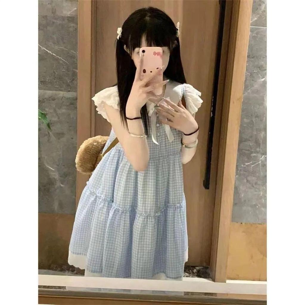 Petite Bear Embroidered A-Line Sleeveless Summer Dress with Doll Collar, Forest Style