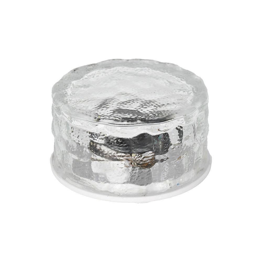 Round Solar Ice Brick Light LED Step Decorative Light Landscape Atmosphere Lamp Deck Lights  Stair