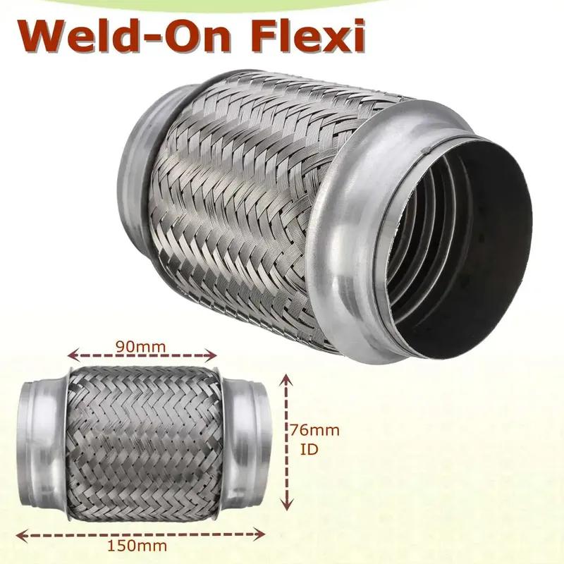 Weld-On 3" x 6" Stainless Exhaust Flex Tube Joint Flexi Repair Flexi pipe 76mm x 150mm