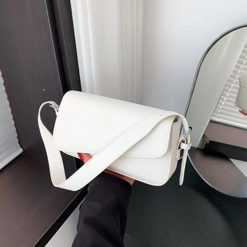 Сумка через плечо из ПУ с цельным клапаном для женщин, сшитая строчка, на пуговицах, на все случаи жизни, модные сумки