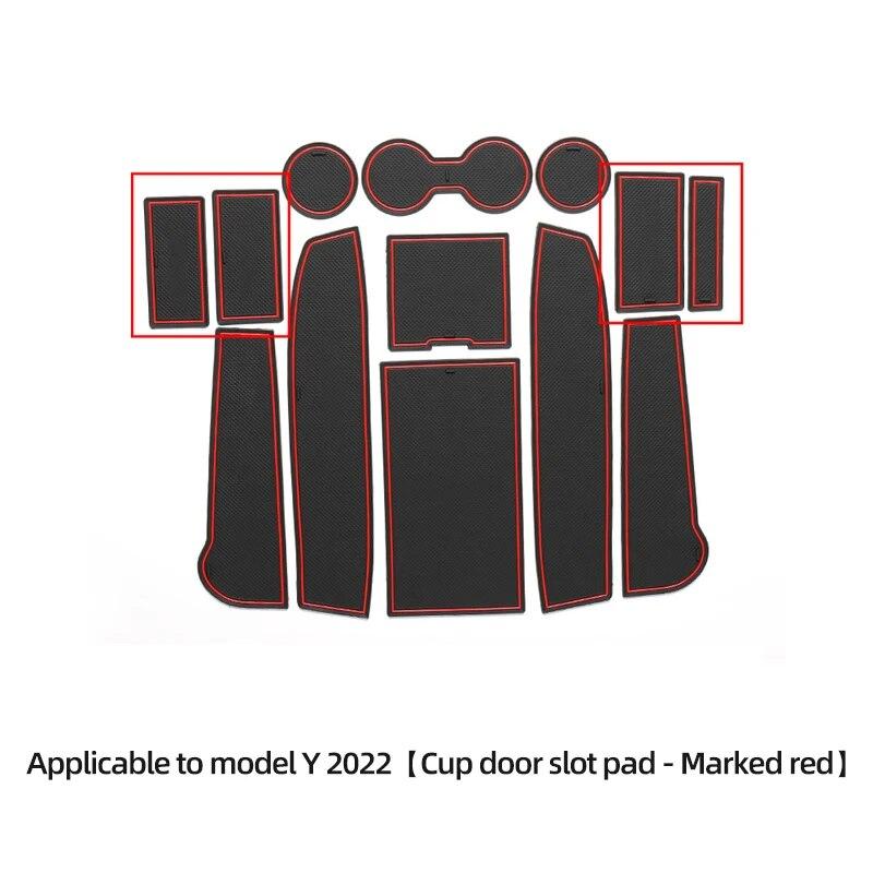 For Tesla Model 3 Y 2017-2023 Car Interior Accessories Door Slot Pad Cup Holders Non-Slip Mats Center Console Storage Pad