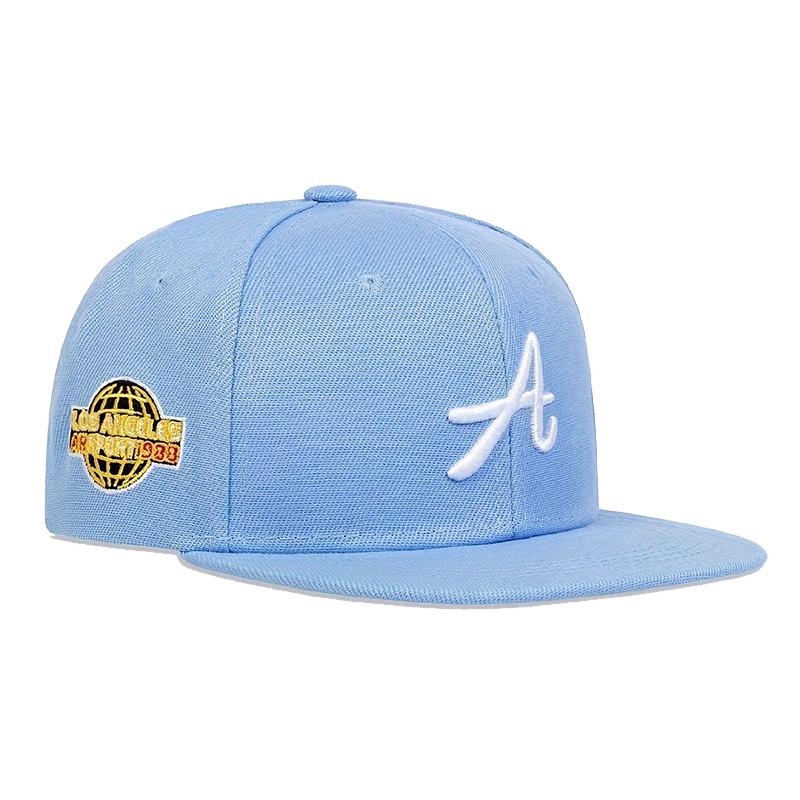 Children Letter A Embroidery Snapback Cap Adjustable Cotton Baseball Hat Flat Top Caps Travel Hats for Boys Girls