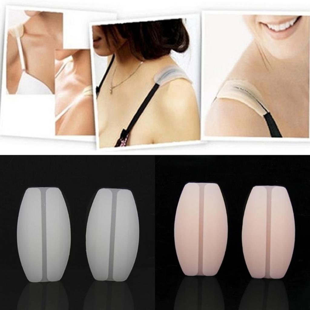 1 Pair Women Silicone Bra Strap Cushions Holder Supple Non-slip Shoulder Pads