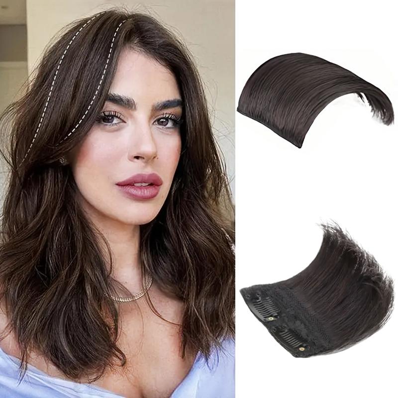 MISSQUEEN Синтетические прямые клипсы для наращивания волос, истончение волос, темно-коричневые невидимые накладные волосы, добавляющие объем волосам для женщин, ежедневное использование