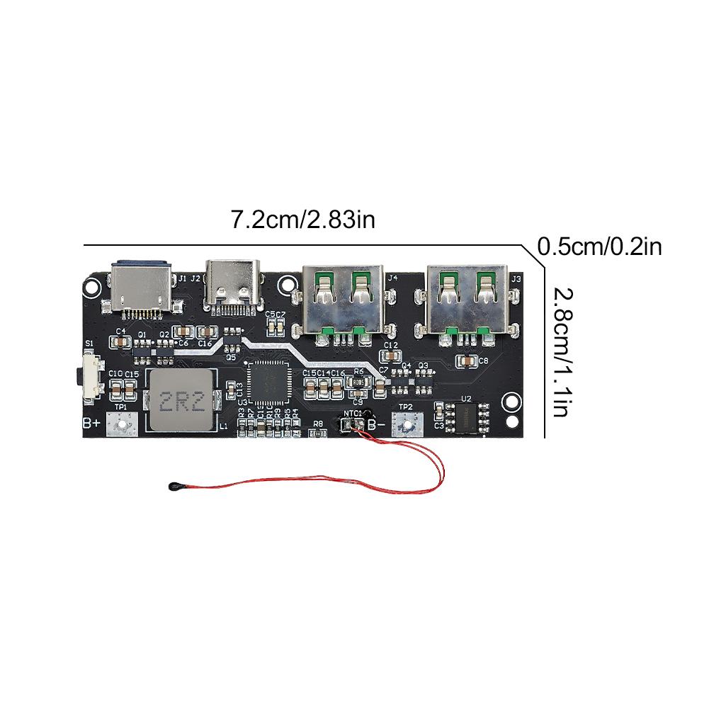 QC4.0 QC3.0 Двойной USB 22.5 Вт Micro/Type-C USB Мобильный павербанк Мобильный павербанк Плата Защита от температуры/короткого замыкания
