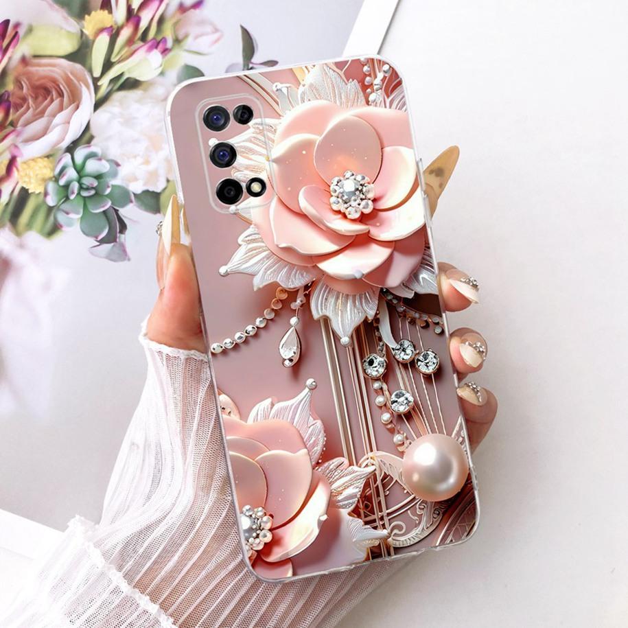 Для Realme 7 5G Чехол Narzo 30 Pro 5G Обложка RMX2111 Новый Модный Цветочный Узор Мягкий Силиконовый Бампер Для Realme V5 Q2 Fundas Coque
