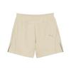 Mid Rise Elastic Waist Flared Casual Shorts Women Shorts Off-White 627876-90