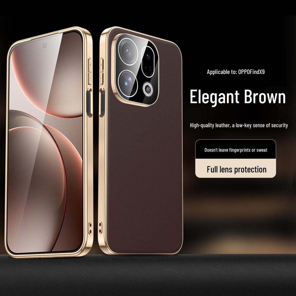 Чехол-книжка из премиальной кожи для Oppo Find X9 Pro - Стильный защитный чехол для мужчин и женщин со встроенной защитой линз.