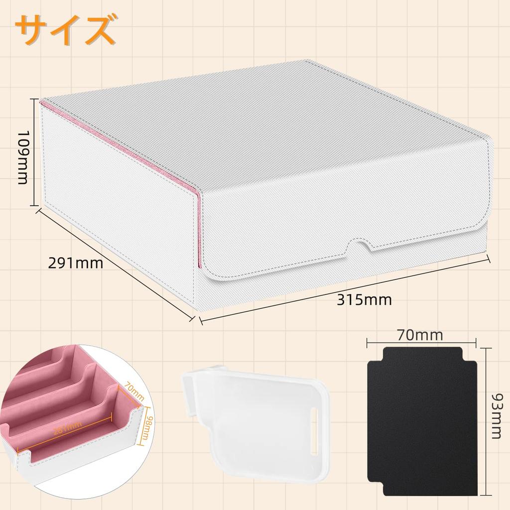 Колода вмещает более 3000 4 PU 12-секционный кейс, карты, колонки, встроенные магниты, кожа, (Белый + Розовый)