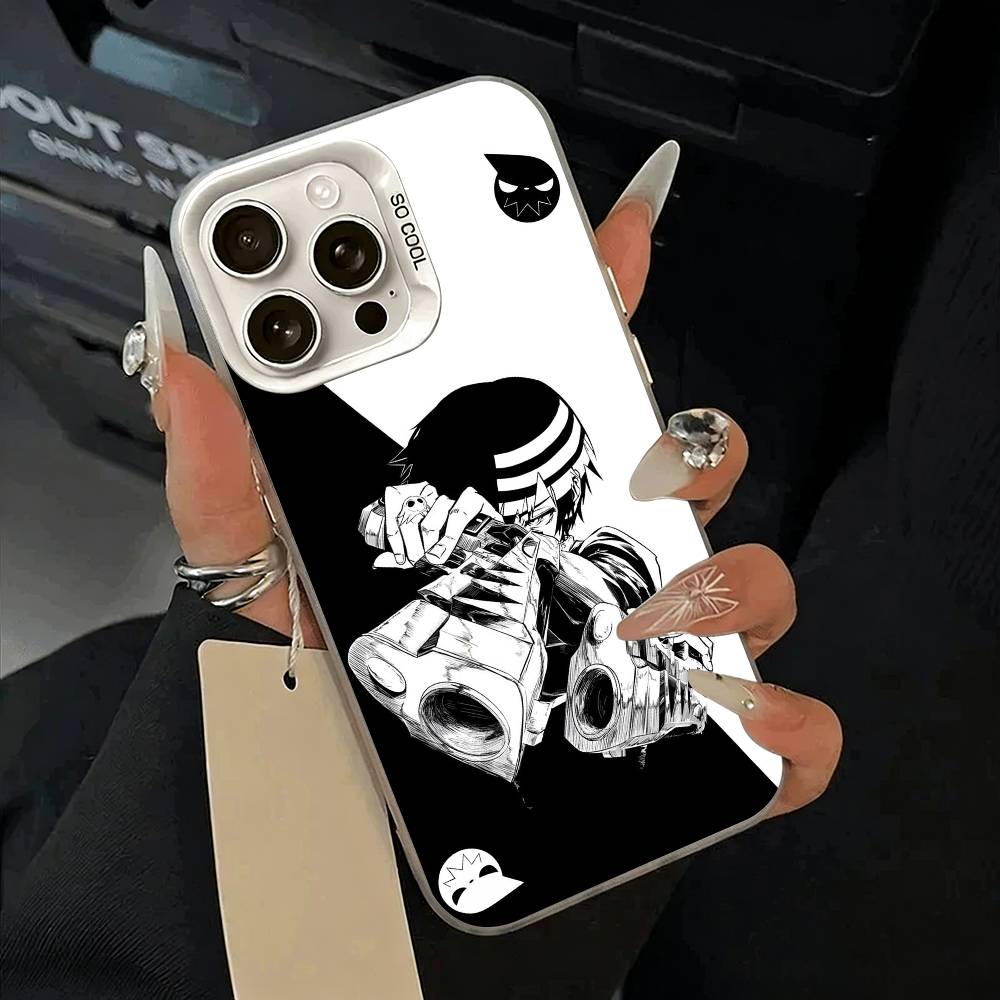 Чехол для телефона Anime-S-Soul -E-Eater Для IPhone 17 Air 16 15 14 13 12 11 Pro Max Белый Серебристый Жесткий Чехол