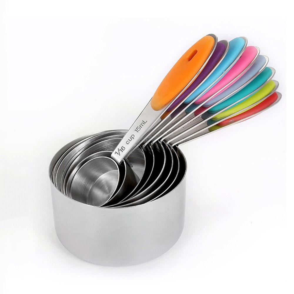 8/13Pcs Teaspoon Measuring Cups Set Stainless Steel Kitchen Measure Tool  Food Preparation