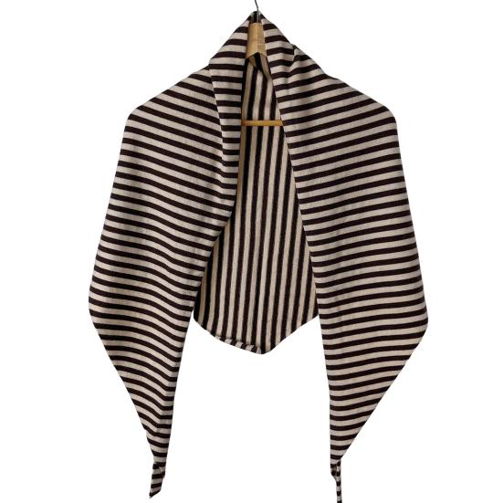 Women Knitted Shawl Wrap Scarf Striped Design Soft Imitation Wool Cashmere Cape Cardigan Shawl Coat Blanket