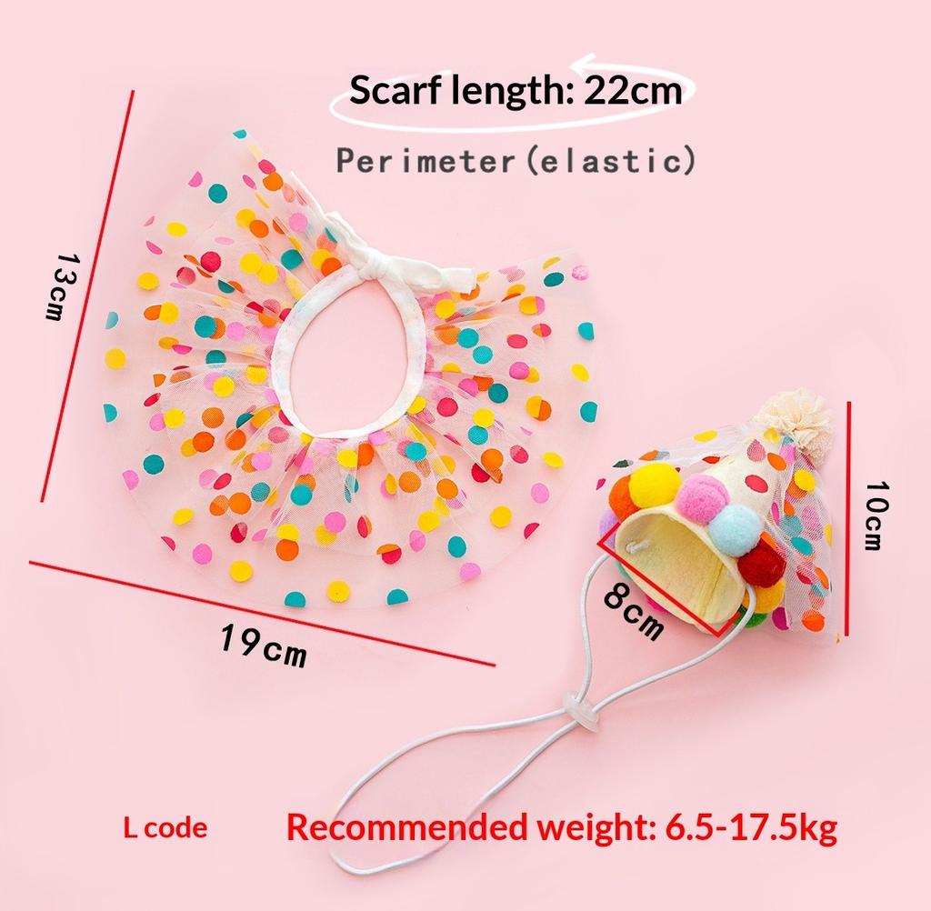 Pet Party Birthday Dress Up Saliva Scarf Bib Scarf Dog Cat Hat Accessories Supplies