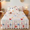 New Princess Printed Double Layers Bed Skirt Non-slip Mattress Cover Home Bedroom Soft Bedspread Bed Skirt Bedsheet Bed Cover