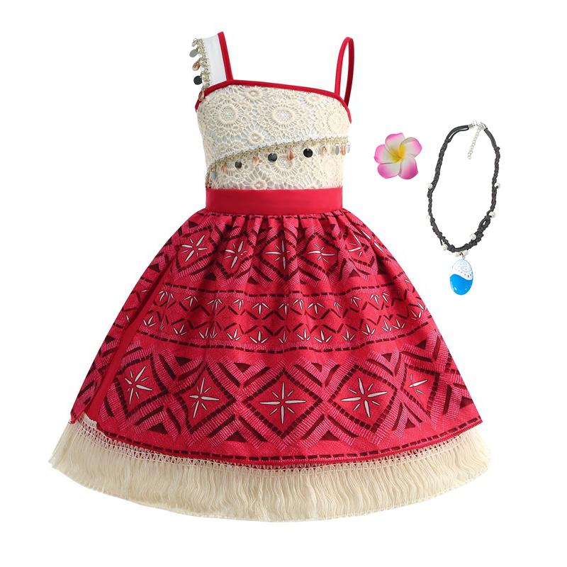 2 4 6 8 Yrs Kids Vaiana Clothing Set Role Playing Moana Disguise Princess Dress Up Pageant Apparel Beach Hawaii Frock
