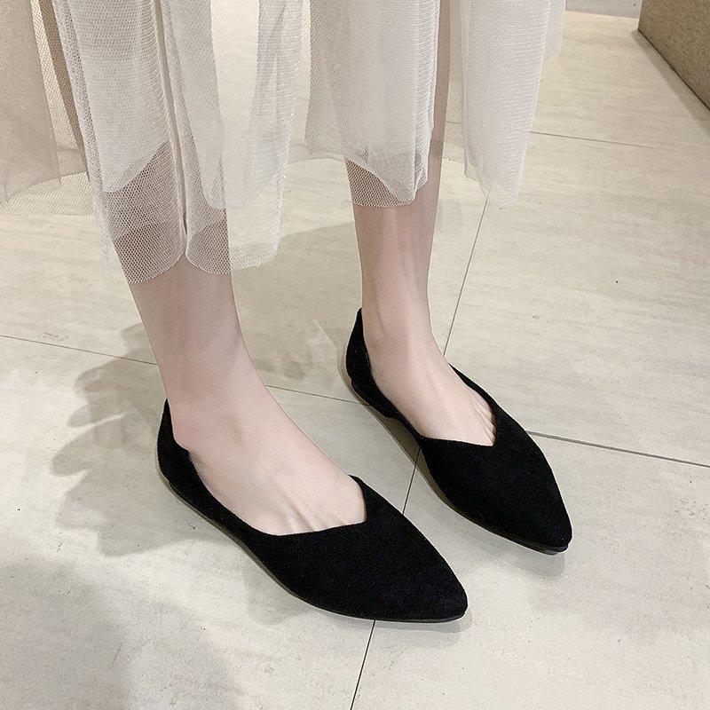 Весна Осень Женские балетки с острым носком Новый стиль Клетчатые балетки Женские туфли Однотонные туфли-лодочки Одиночные туфли Zapatos Mujer