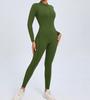 European & American Zipper Long Sleeve Yoga Jumpsuit - Women's Nude Feeling Fitness Bodysuit