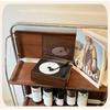 Ретро Портативный CD-плеер с двойными Hi-Fi динамиками, Bluetooth, перезаряжаемый аккумулятор 2000 мАч, деревянный CD-музыкальный плеер для дома