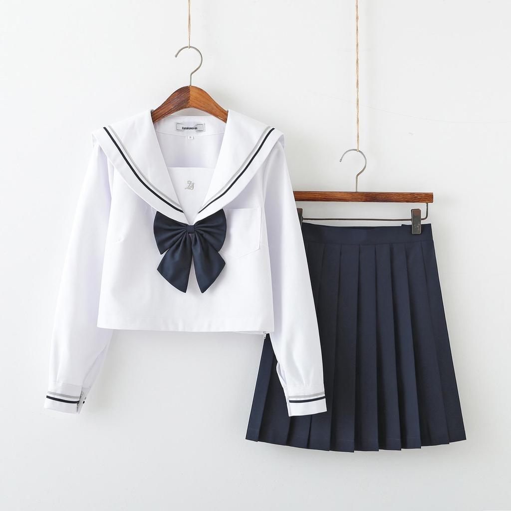Kishi Original Japanese Sailor Uniform: Long Skirt Middle School Set for Women