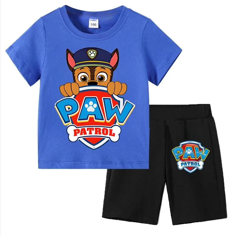 Boys' Two-Piece Outfit: Short-Sleeve T-Shirt Top + Shorts, Kids Cartoon Suit for Boys