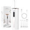 Oral Irrigator Portable Cordless Electric Water Flosser with 5 Nozzles 3 Modes Rechargeable White