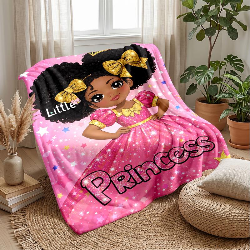 Princess in Pink Ball Gown with Wand Theme blanket Lightweight Warm Flannel Blanket Decorative Throw Blanket for Home Decoration