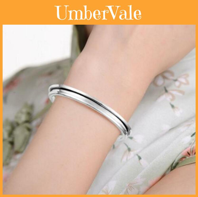 Modern Titanium Steel Cuff Bangle 7mm Stainless Steel Bright Silver Gold Rose Gold Hair Tie Bracelet