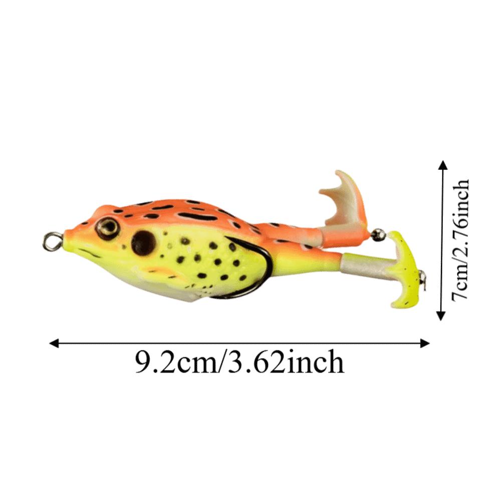 Double Propellers Frog Lure Rotating Tail Soft Frog Lure Artificial Bait Freshwater Fishing