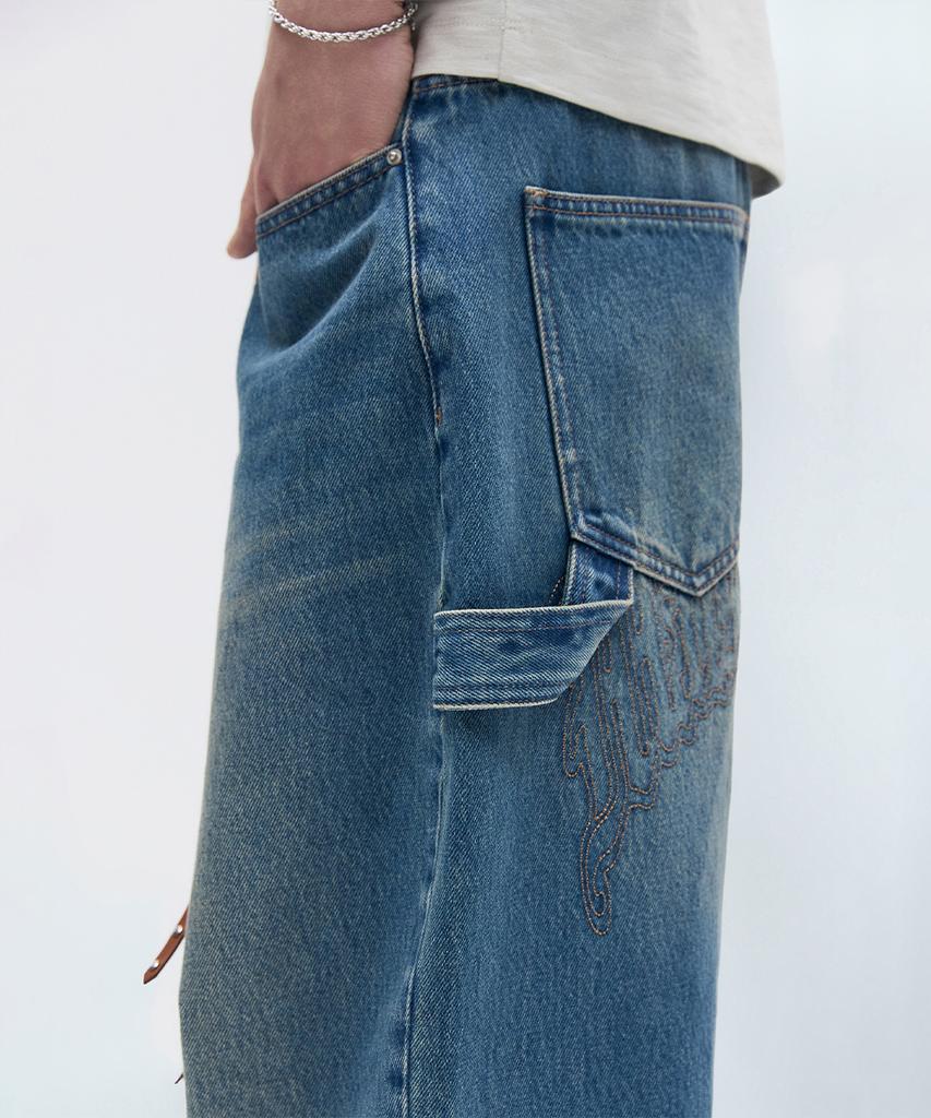 Джинсы MAISON MINED с задним карманом Средне-синие