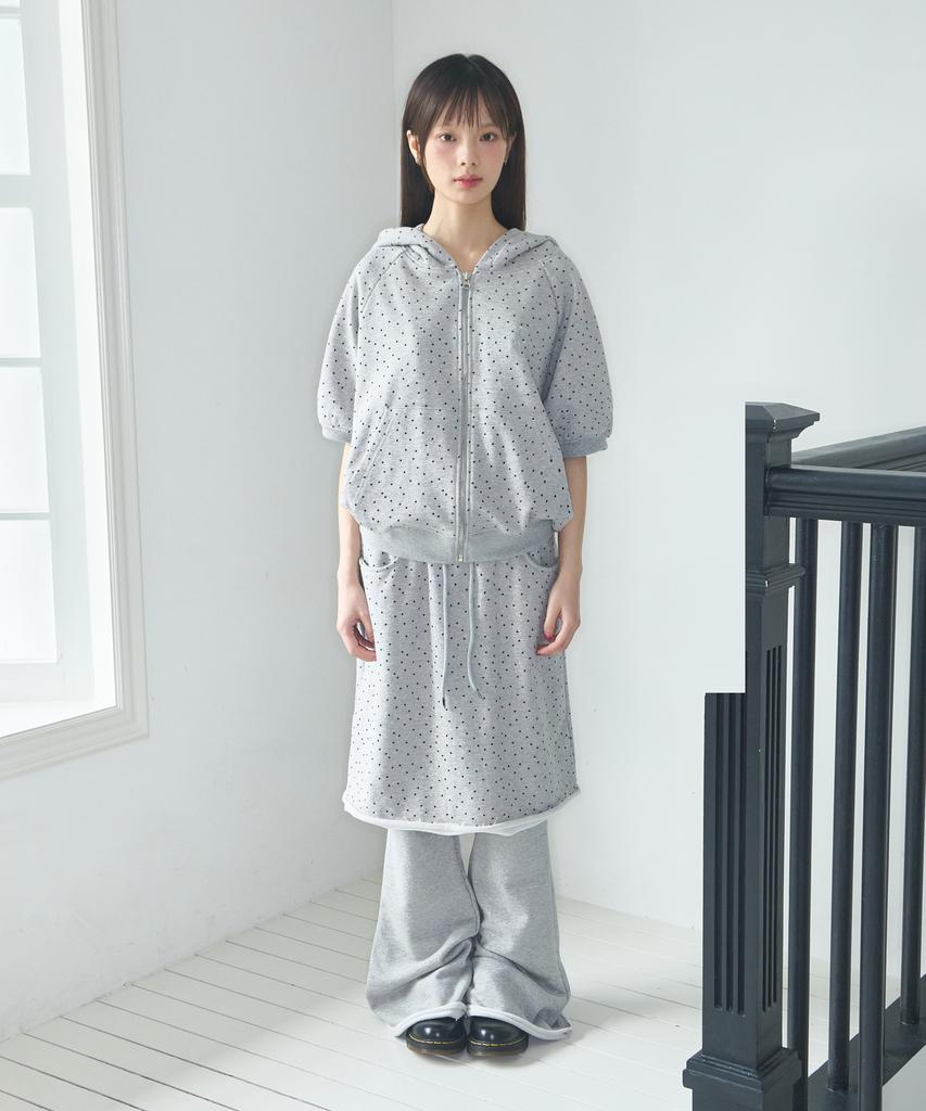 VIDEO JOCKEY Dot Skirt Pants [Melange Gray]
