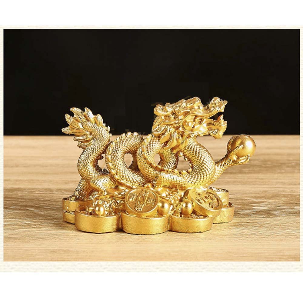 Дракон золотой дракон для хороших денег дракон пять золотых фэн-шуй бусины игра смолы фэн-шуй увеличение финансового процветания хороший восходящий фэн-шуй зодиак